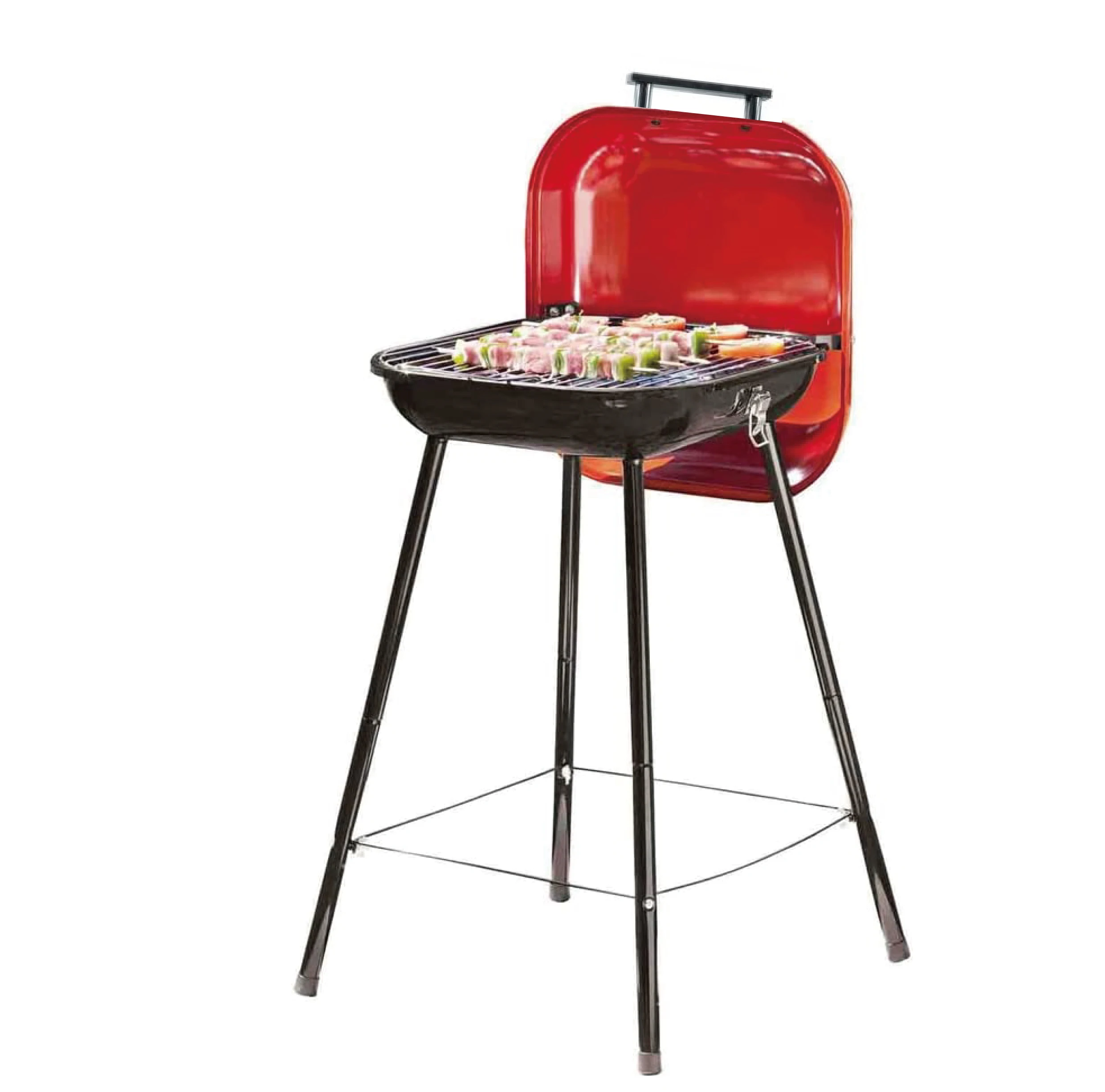 Quick heating charcoal grill square barbecue with lid short heating distance fast cooking roasting grill easy assemble