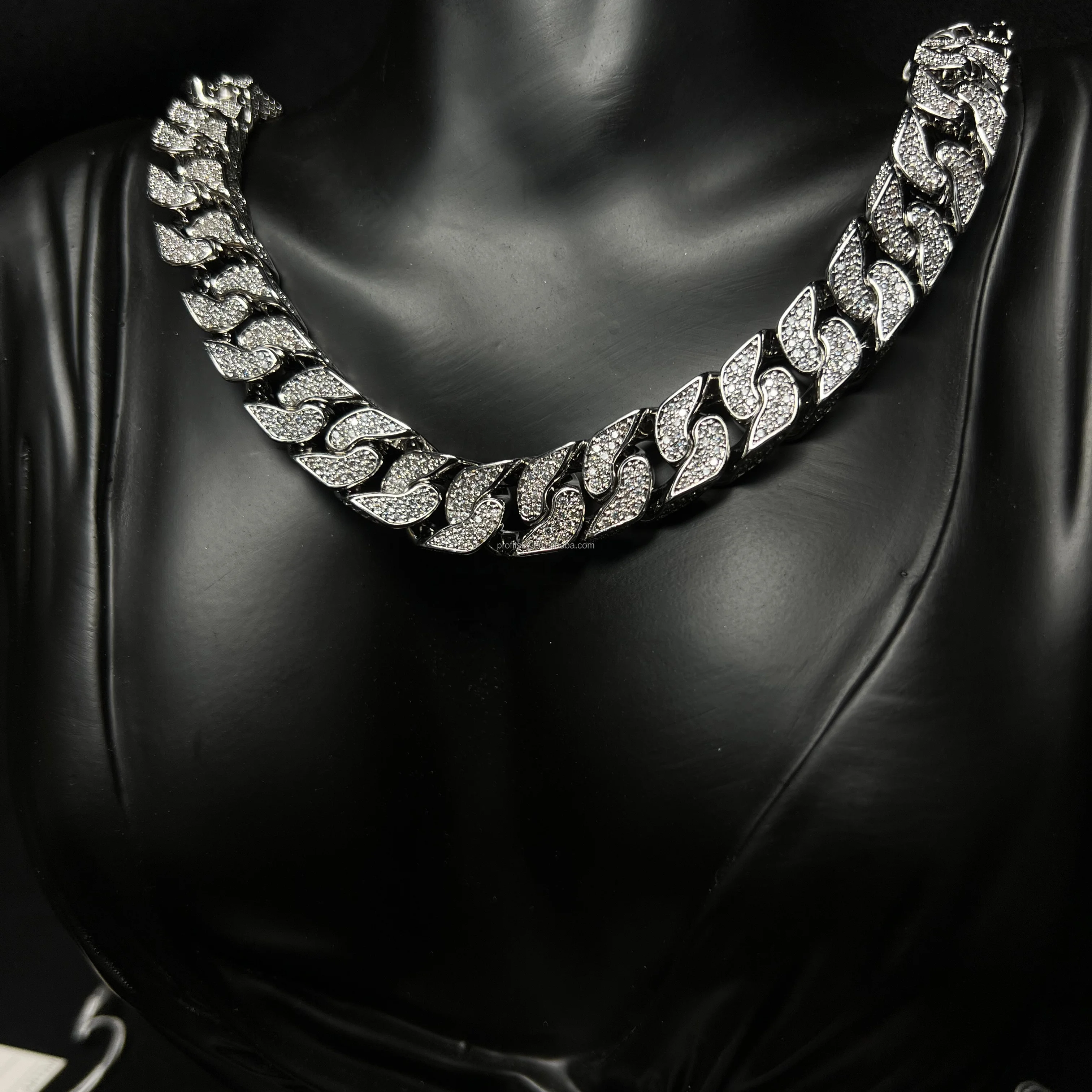 2Row 3mm to 22mm S925 Sliver Solid Gold Miami Link Necklace for Men Women Wholesale Moissanite Cuban Chain