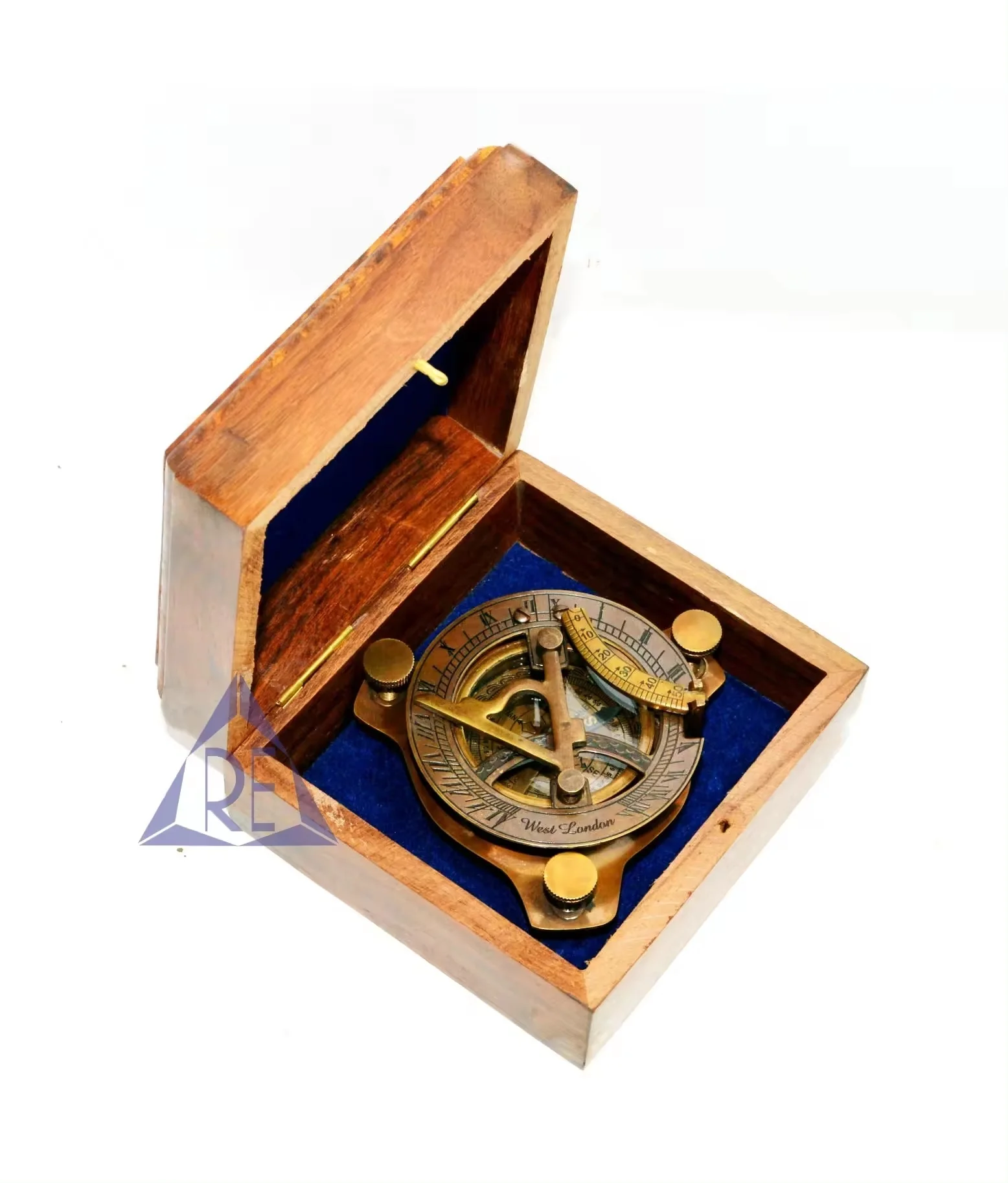 Sundial Compass Big Vintage Nautical Marine Compasses Steampunk Old Design Beautiful Solid Brass Sundial Compass With Wooden Box