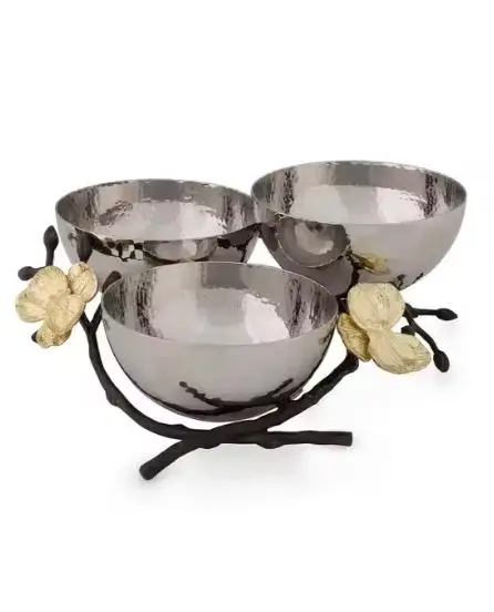 New Arrival Gold Leaf Aluminium Bowl for Home and Kitchen Decor in Modern and Antique Design