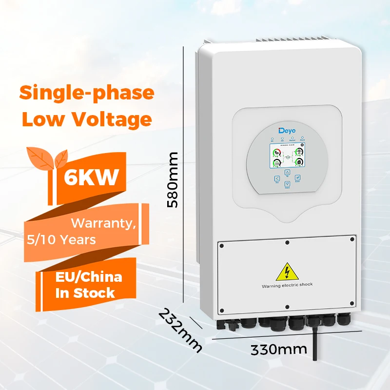 EU STOCK Warehouse 12kw 3 phase SUN-12K-SG04LP3-EU Deye hybrid inverter 5KW 6KW 8KW 10KW home solar energy system Wechselrichter