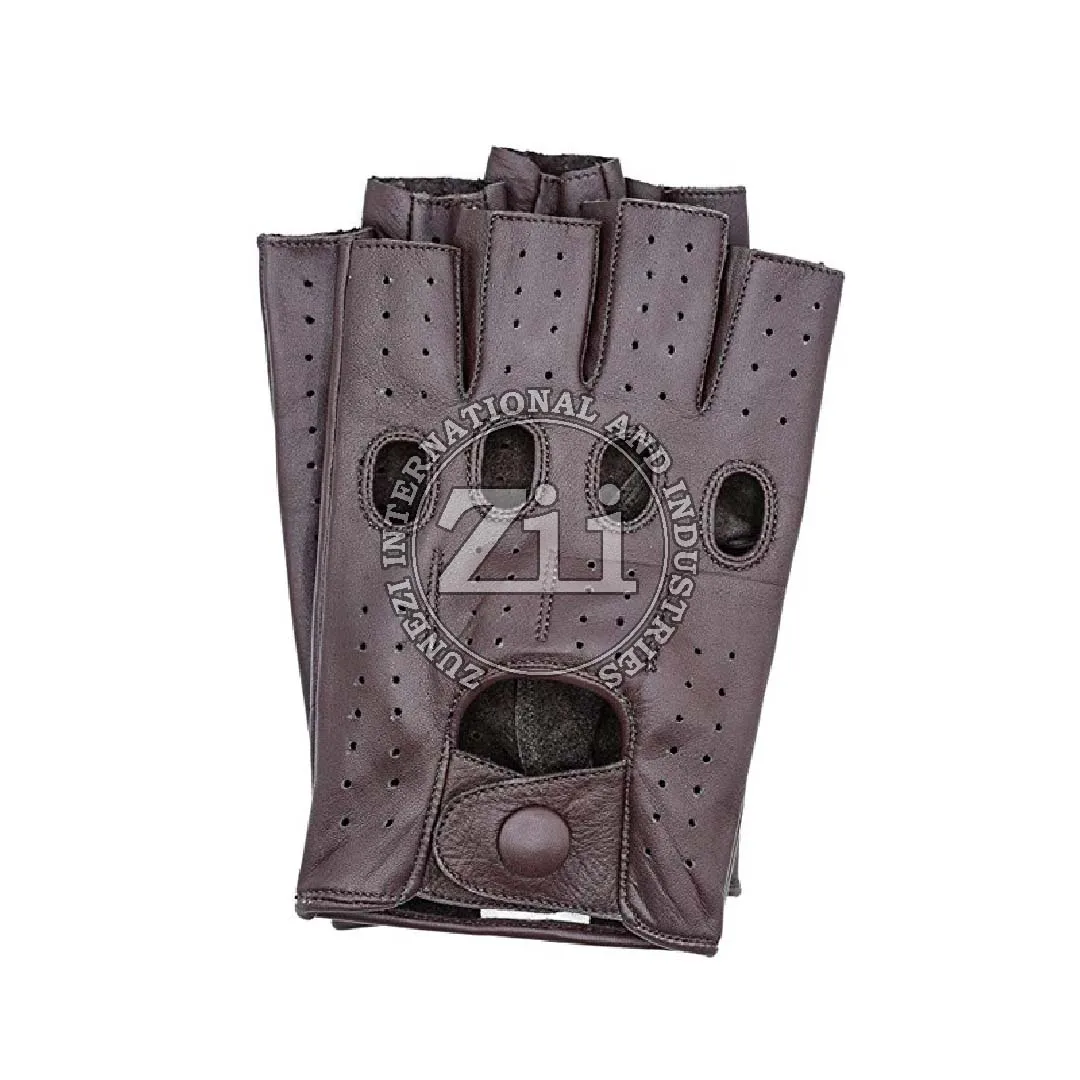Fingerless new fashion without lining half finger deerskin leather driving gloves for women