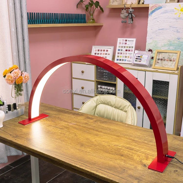 2023 New 30 inch Arch Beauty Light Table Nail Lamp 30W LED Half Moon RIng Light for Nails Tattoo Salon