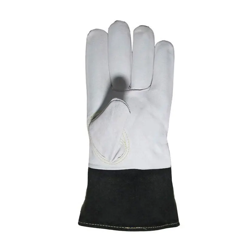Custom Cow Hide Grain Split Leather Mig Tig  Welding Gloves Inner Lining Fire Resistance Fabric
