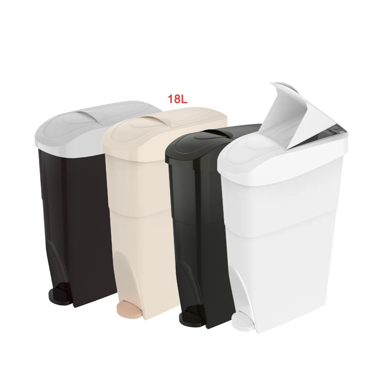 Wisekleen plastic foot pedal waste bin pedal trash female bin ladies toilet sanitary hygiene bin Papelera de higiene sanitaria