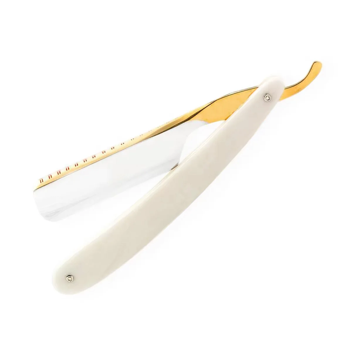 Buying Hot Selling Men Shaving Razors Long Folding Handle Barber Razors White Gold Beautiful Color Sets