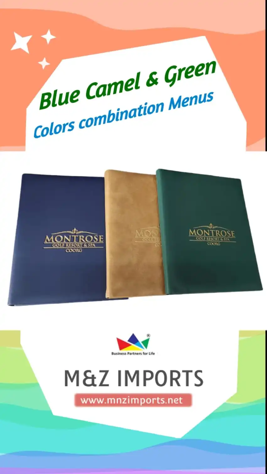 Menu cover with plastic inserts Loose-Leaf Folder Menu Book Cover for Restaurants Hotel & Hospitality products