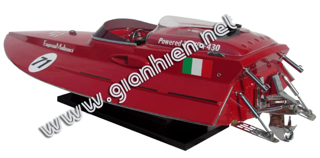 Ferrari F430 Model Boat Handicraft Modern Wooden Speed Yacht for Home Decor Elegant Wooden Box Furniture with Painting Pattern