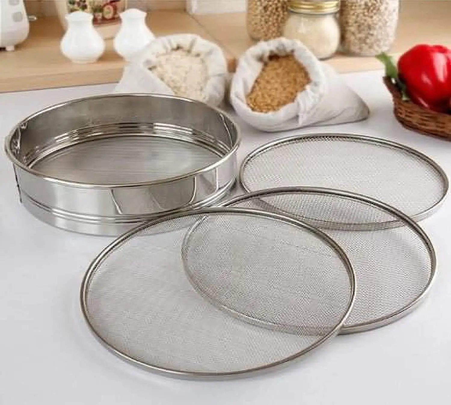 Direct Factory Sale  304 Stainless Steel Hand-Held Mini Flour Sifter Mesh Powdered Sugar Sifter Cocoa Strainer