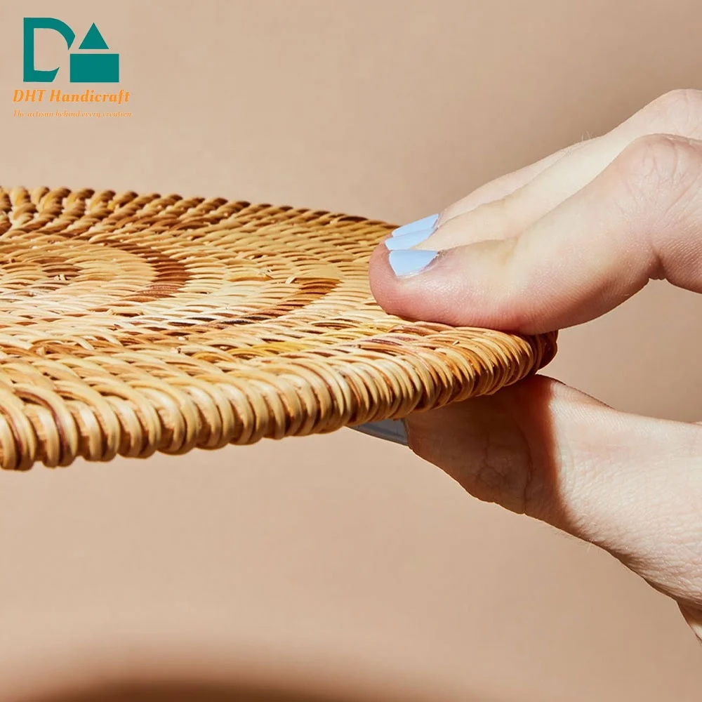 Placemat Rattan Customized Grass Placemats with Rattan Surround  for Decoration Wholesales