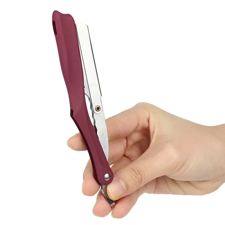 Hot Sale Folding Handle Barber Shaving Razor Multi Color Safety Stainless Steel Straight Razor Deard Tools