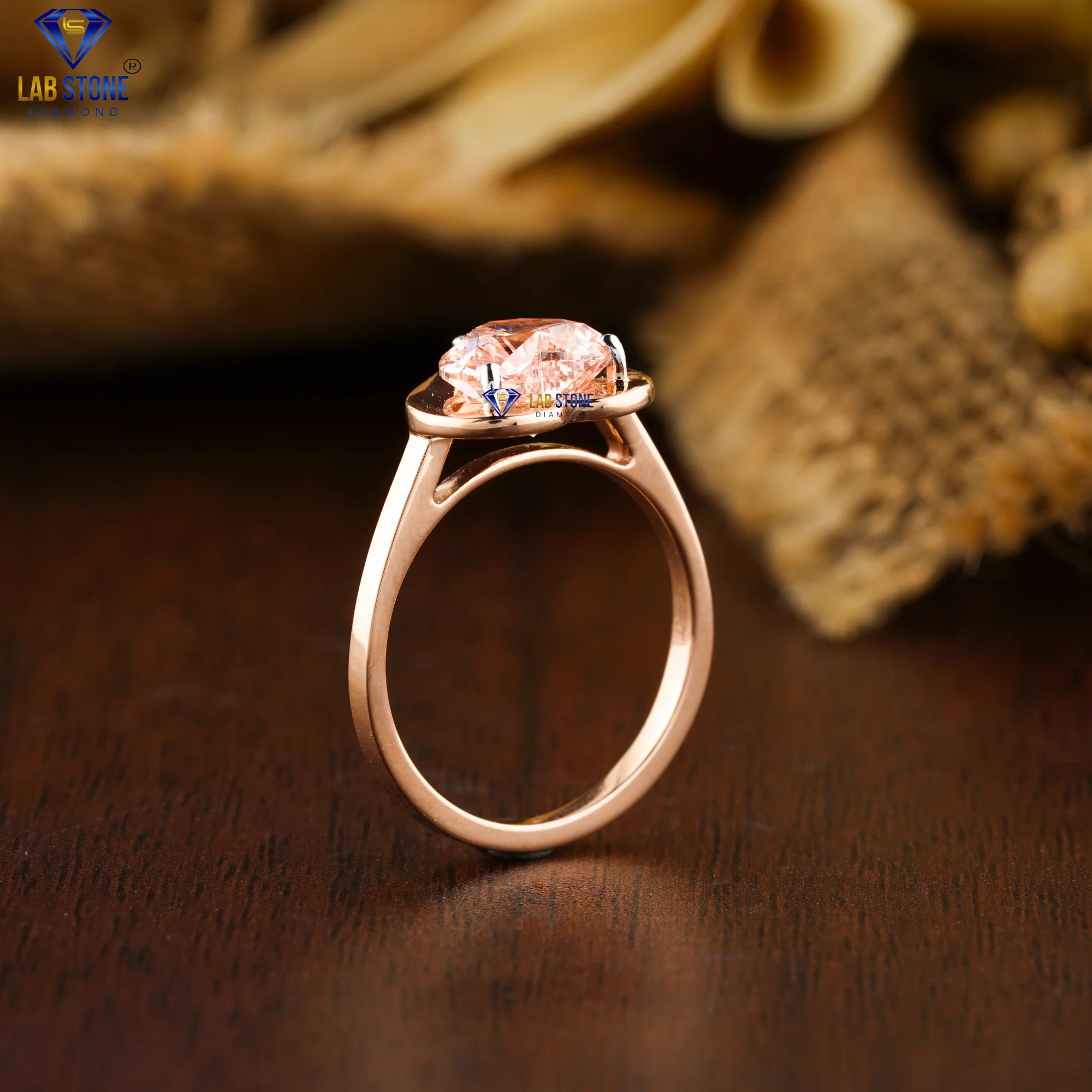 1.52 TDW F.P. Heart Cut Diamond Ring 18k Rose Gold Solitaire Ring Cvd/Hpht Diamond Lab Stone Jewelry