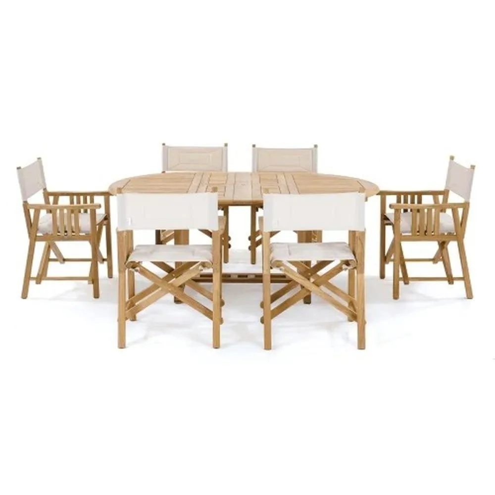 Dining Sets Giga Solid Teak Chair Sutrada and Extended Table Wood Outdoor for Coffee Shop Restaurant Outdoor Beach Garden