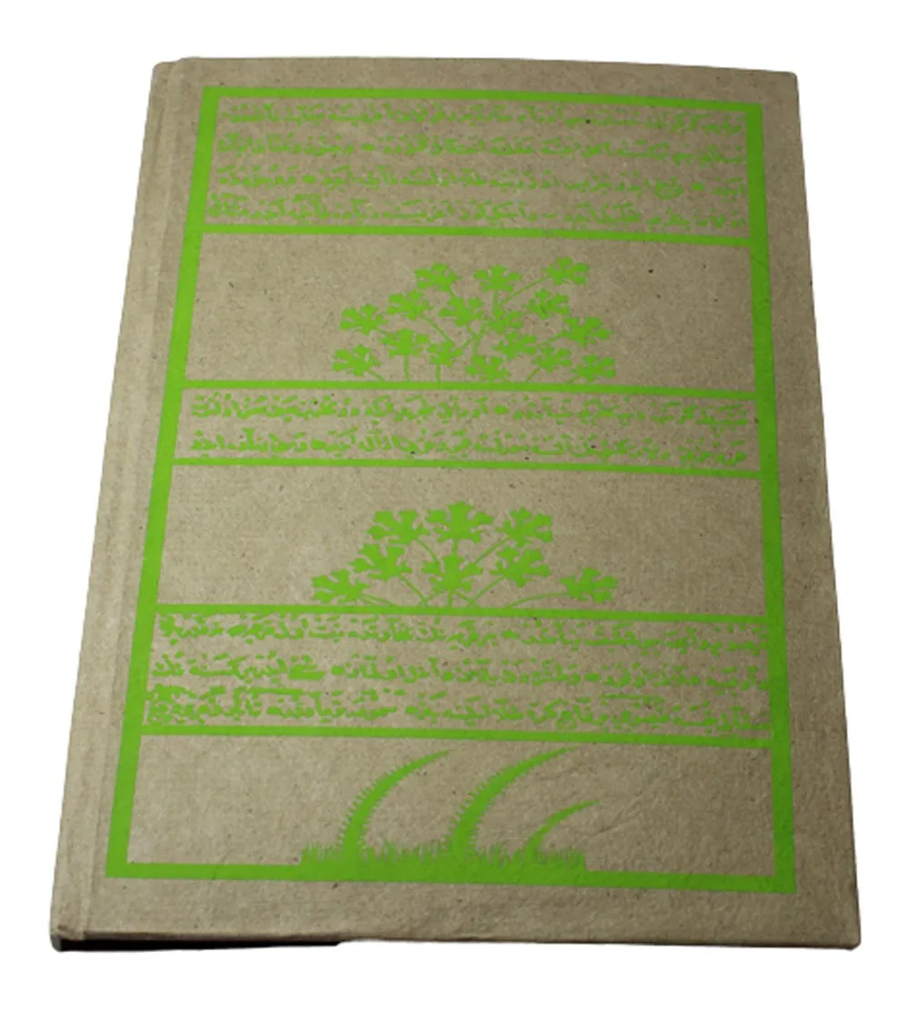 Hard Cover Hemp Fiber Paper Front Printed Some Ancient Painting Hemp Leaves And Nature Notebook