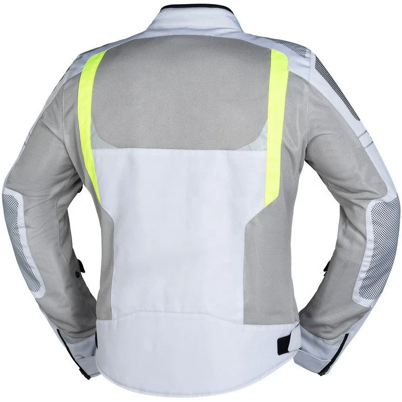 New Motorcycle Soft Gray Black Yellow Cordura Jacket Full Customized With Large secure Windproof pocket Removable thermal lining