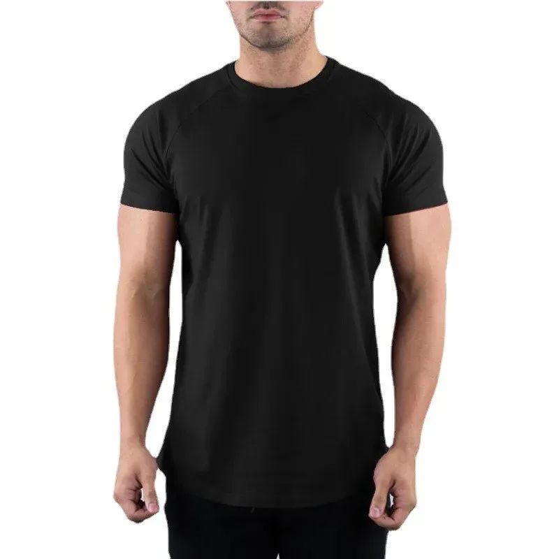 T-shirt Men Summer Fitness Clothing O-Neck Short Sleeve T shirt Cotton Slim Fit Tshirt Bodybuilding Workout Tees Tops