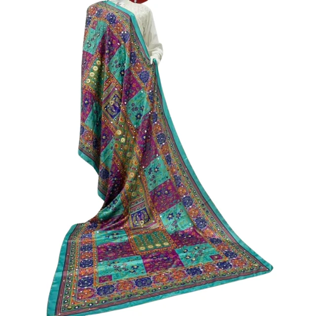 Beautiful Hand Embroidered Ethnic Clothing Indian Shawls Dupatta 2024 Multi Colored Fashion Wear Dupatta For Salwar Kameez Suit