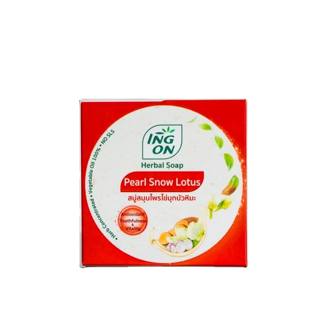 ING ON Pearl Snow Lotus Herbal Soap 160g. Herb Soap Skin Care Vitamin Beauty Product Product of Thailand Wholesale Soap Cheap