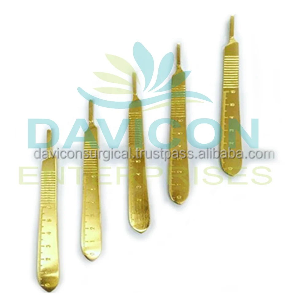 Davicon High Quality SCALPEL HANDLE NO-3 Scalpel blade size 10 Gold Edition SET | Skin Graft Knives