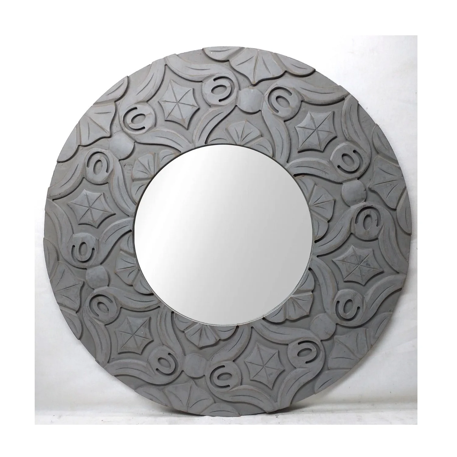 Привлекательный дизайн лучшее качество белая антикварная цветная деревянная зеркальная рама по хорошей цене круглая форма