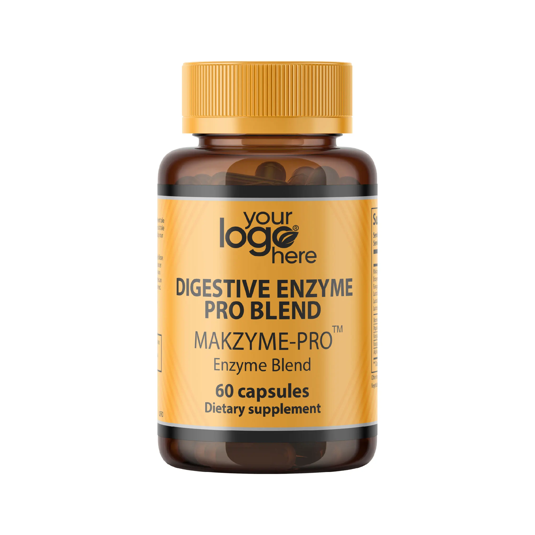 Private Label Organic Vegan Probiotic Capsules Herbal Supplements for Gut Health and Digestive Enzyme Support for Adults