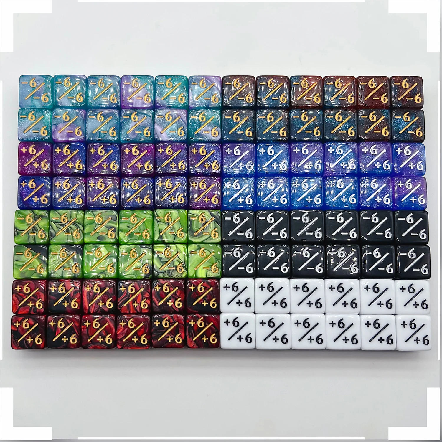 Оптовая продажа 12 шт. жетоновые игральные кости индивидуальное сложение и вычитание игральных костей с минусом для ролевых игр MTG