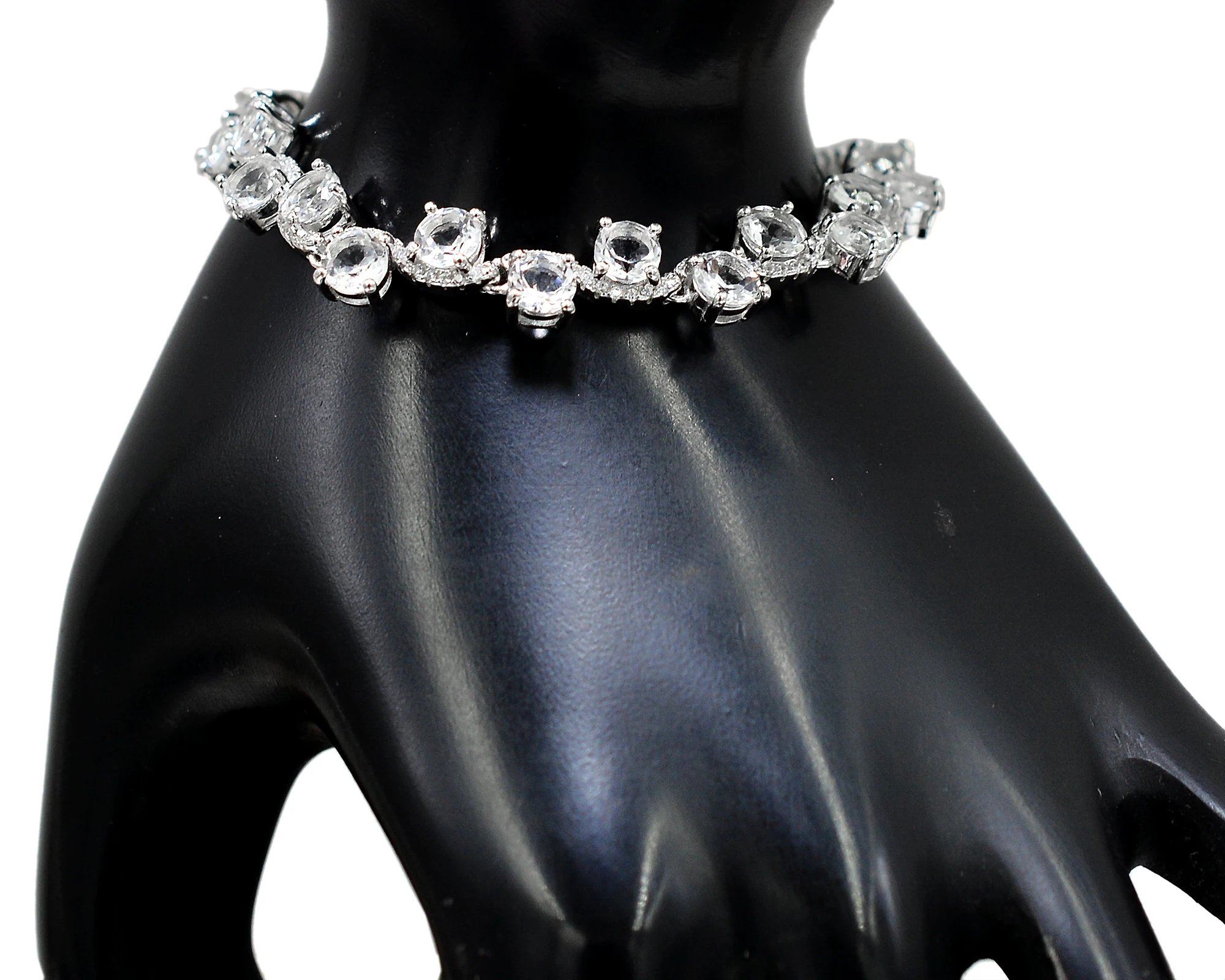 Натуральный круглый хрустальный драгоценный камень 5 мм, серебро 925 пробы, зигзаг, браслет, Женские Ювелирные изделия, производство джайпура, Индия