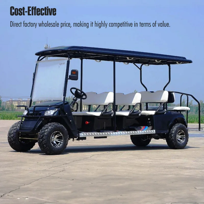 China Golf Cart Electric 60V Four-Wheel Vehicle Buggy Car 4/6 Seats 2x2 Off-road Golf Carts Cheap Price for Sale
