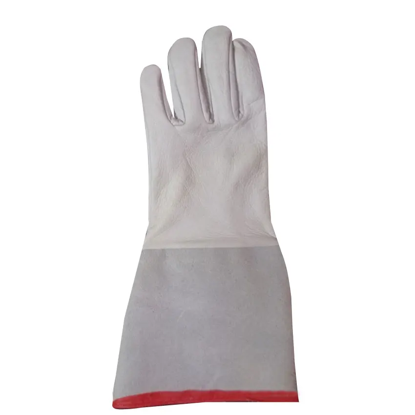 Custom Cow Hide Grain Split Leather Mig Tig  Welding Gloves Inner Lining Fire Resistance Fabric