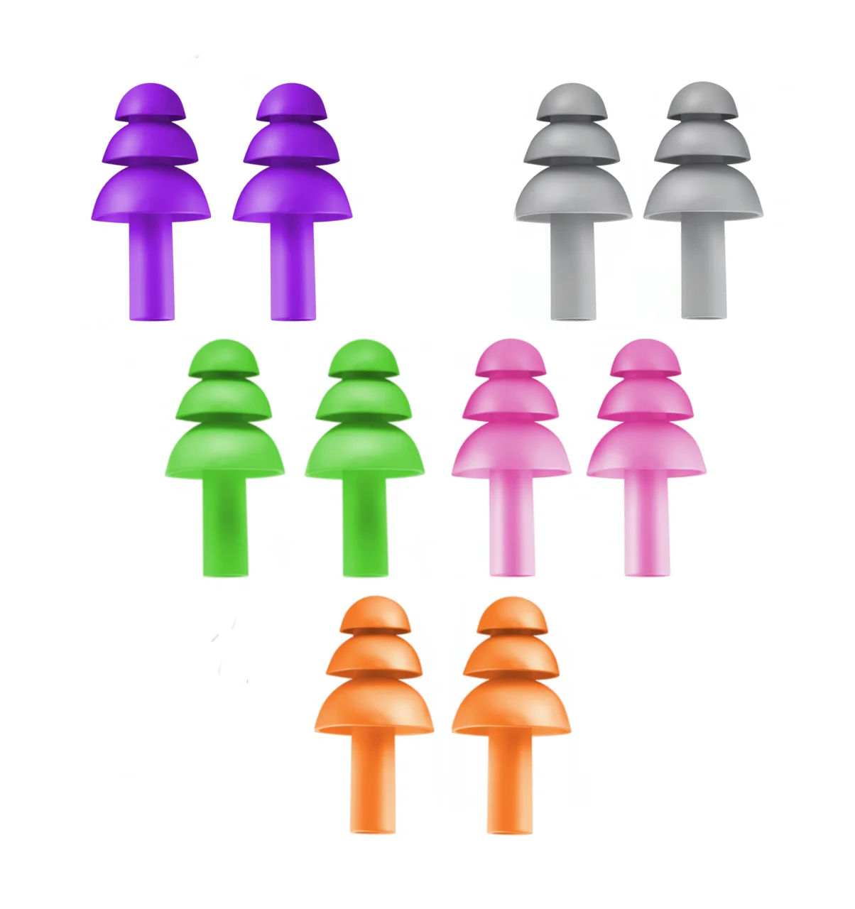 Made In US Premium Silicone Christmas Tree Shaped Ear Plugs with NRR 25dB for Hearing Protection at Wholesale Prices
