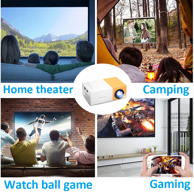 Mini Portable YG300 Pocket Projector  4K HD USB Cinema Theater Hot Selling Home LED LCD proyector
