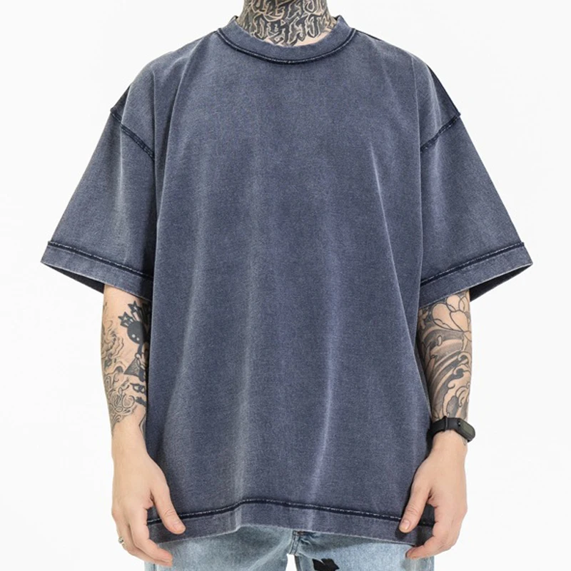 New  style Mens Clothes Custom Oversized Loose Drop Shoulder Designer Vintage Washed T shirt