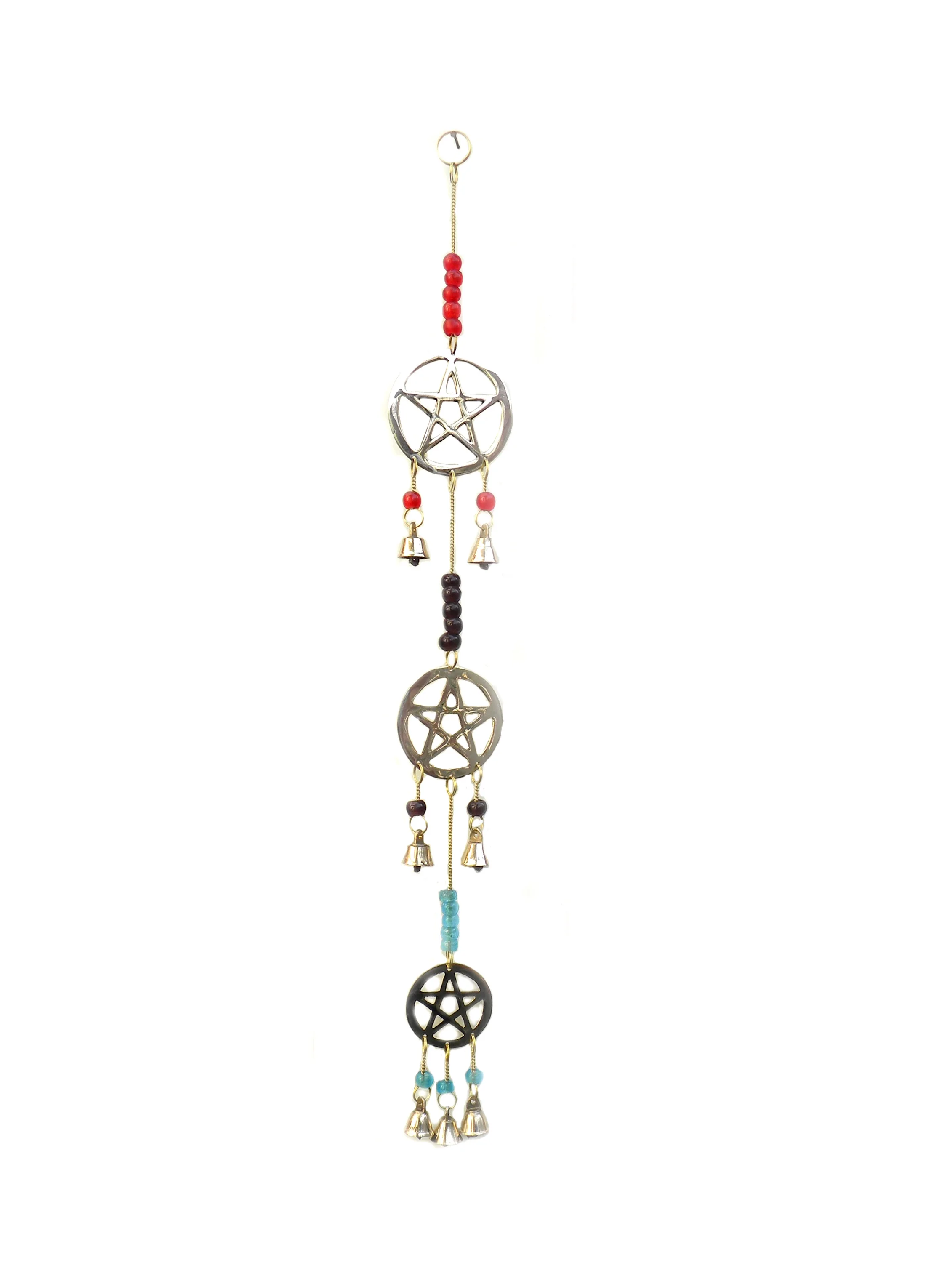 Feng Shui Wall Hanging Om Decoration Flower of Life Aluminium metal Tree Of Life Bell Spiral with pearl and beads Star Pentacle