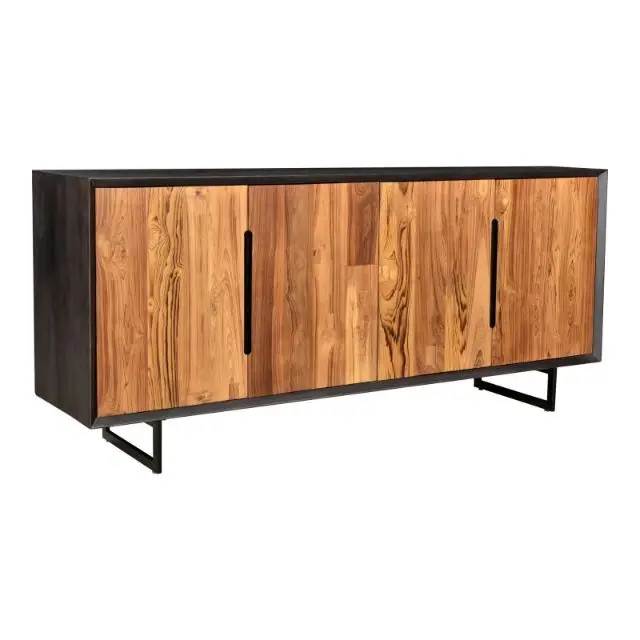 Best Quality Tobacco Brown Finish Luxury Milan Collection Designer Sideboard For Dining Living Room Furniture