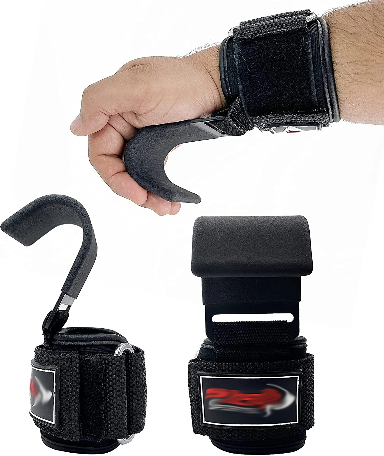 Professional Fitness Steel Weight Lifting Hook Gym Weightlifting Wear Strength Training Grips Straps Home Pull-up Assist Hooks