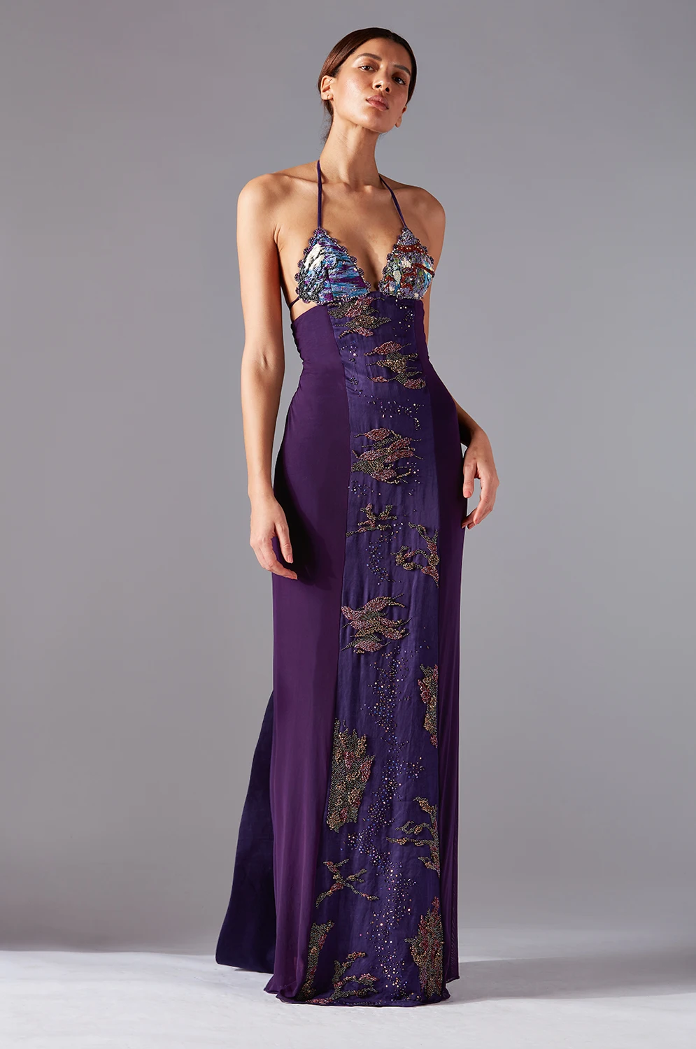 New Clothing Luxury Purple Tie able Backless Maxi Dress Party Lady Gowns For Women Evening Dress At Affordable Price