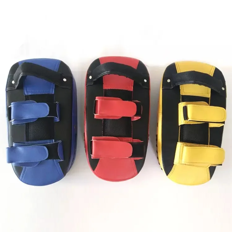 High Quality Kick Punch Martial Muay Thai Boxing Training Shield Kick Boxing Pads PU Leather PK Customized Logo Printing