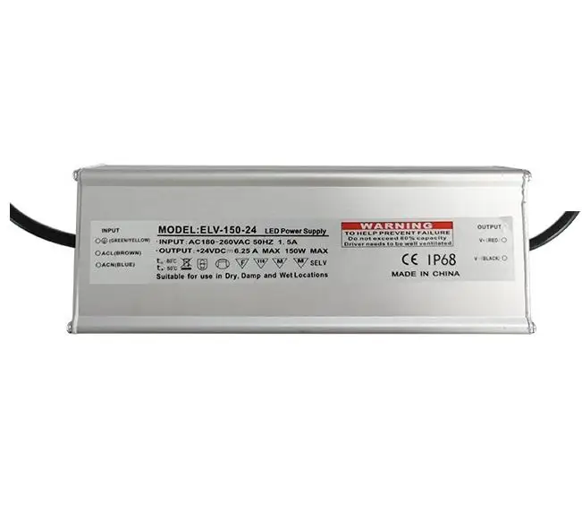 Jiangtek ELV-150-12 Harsh Environment IP68 12v 100W Waterproof LED Driver Power Supply