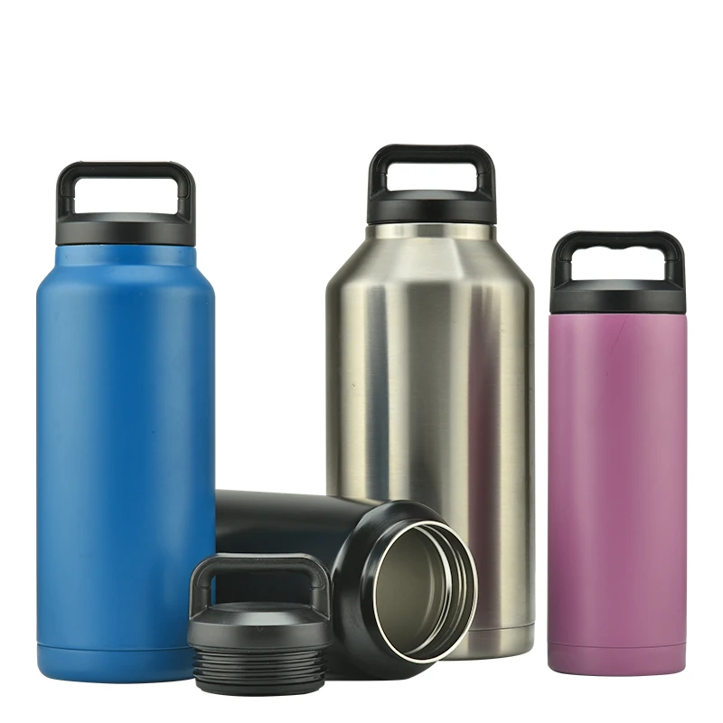 Wholesale Stainless Steel Wide Mouth XL 32oz 1Liter Beer Water Bottle With Spill Proof Twist Cap