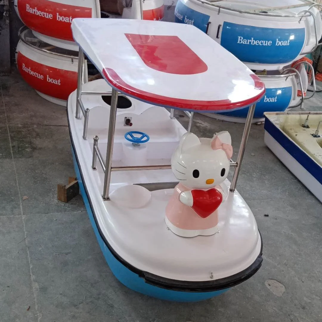 New arrival cartoon colorful water park equipment for 4 people electric swan boat