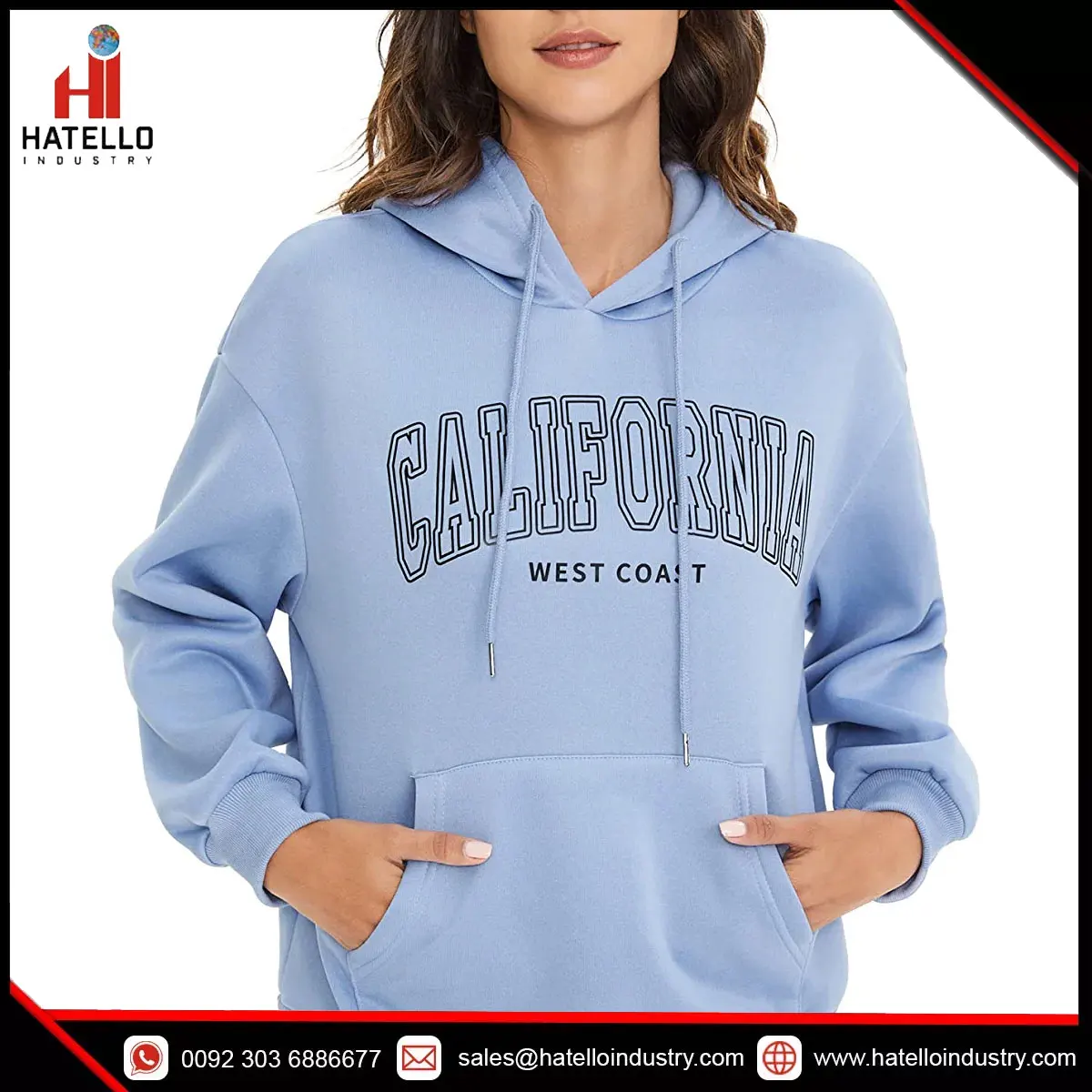 Women Casual Fashion California Hoodie Los Angeles Pullover Drawstring Graphic Sweatshirt Winter Clothing Wholesale