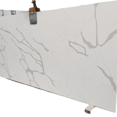 2022 Best selling engineered Calacatta Vegas Cut to size Quartz  Kitchen Countertop slab At Lowest price