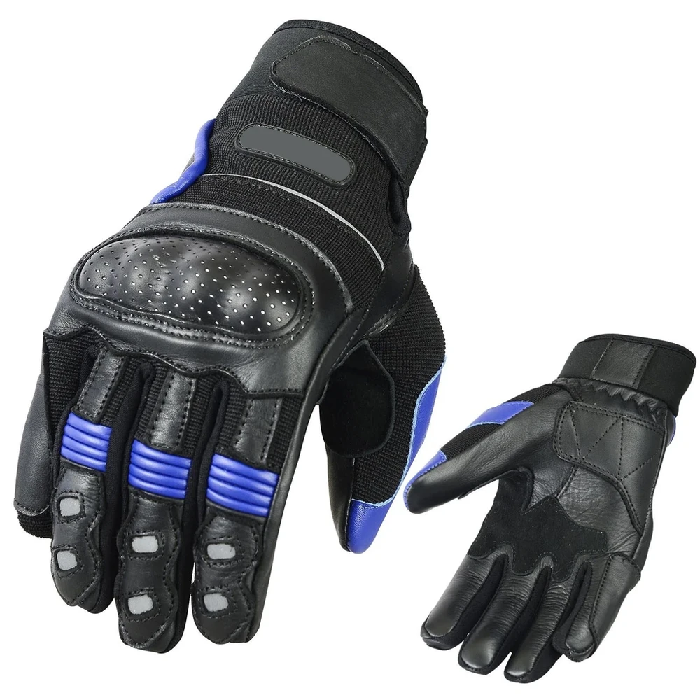 Custom Breathable Non-slip Sport Motor Motocross gloves / Personalized Motorcycle Gloves In Leather Material