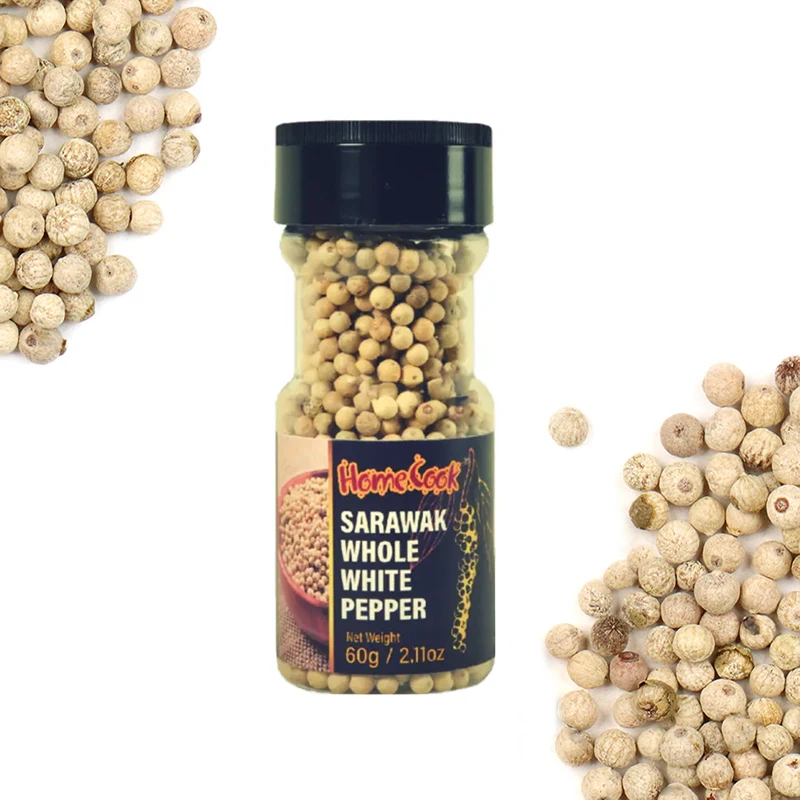Premium Quality Malaysia Whole White Pepper 60g Ready for Grind Mixed Spice and Herbs Seasoning Food Packing