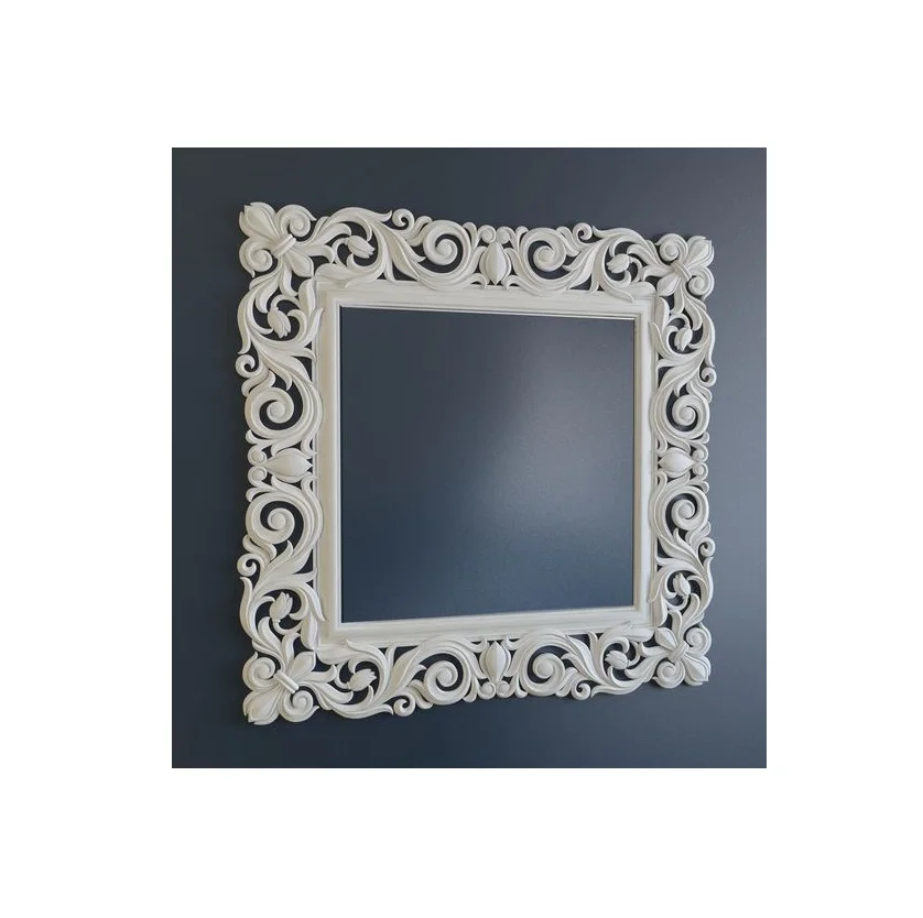 Wooden carving wall mirror frame For living room decorations Buy Wood crafted modern wall mirror at low price