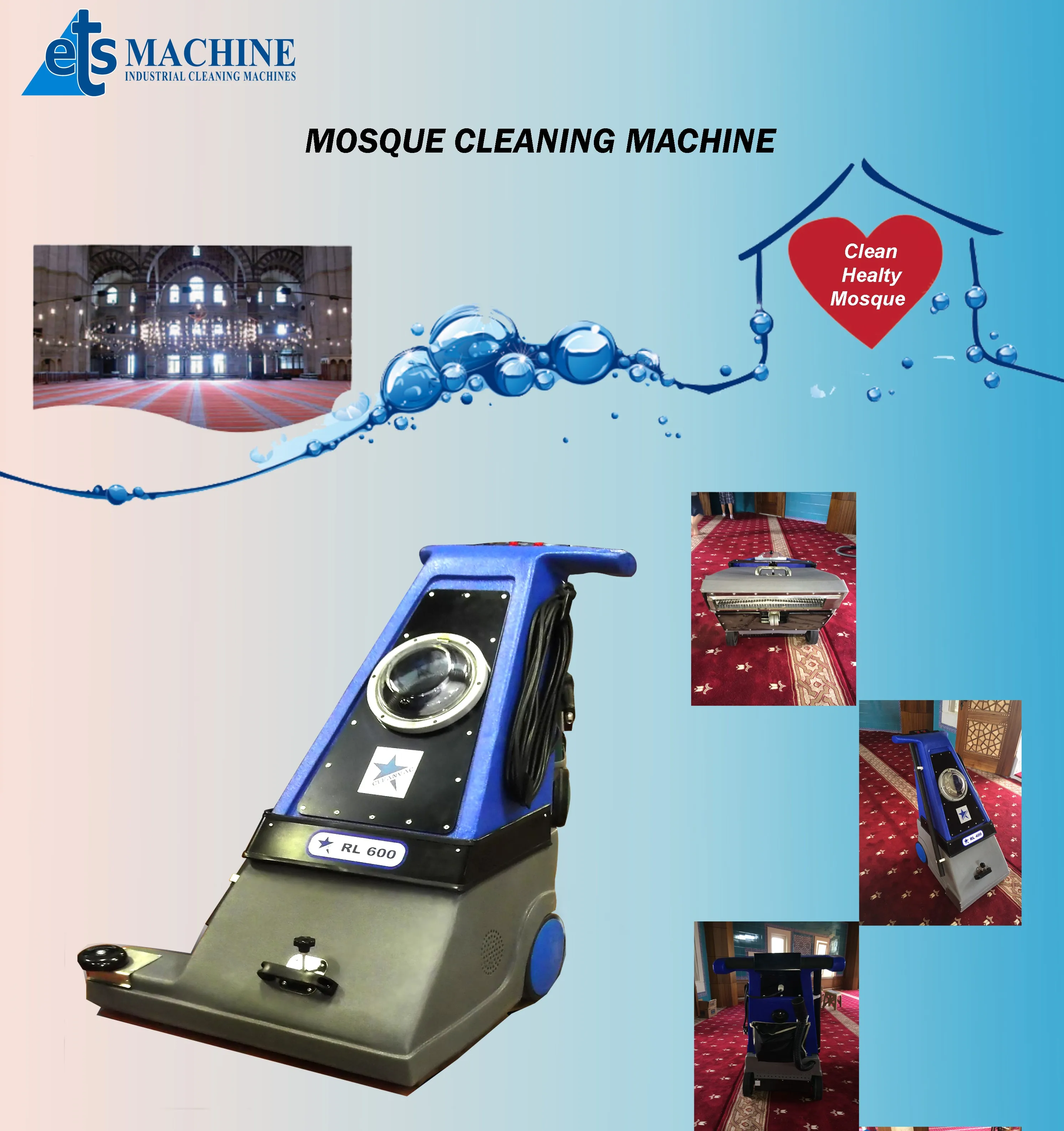 Cleanvac RL 600 mosque cleaning machine cleanvac Turkey vacuum for masjid best quality with low price