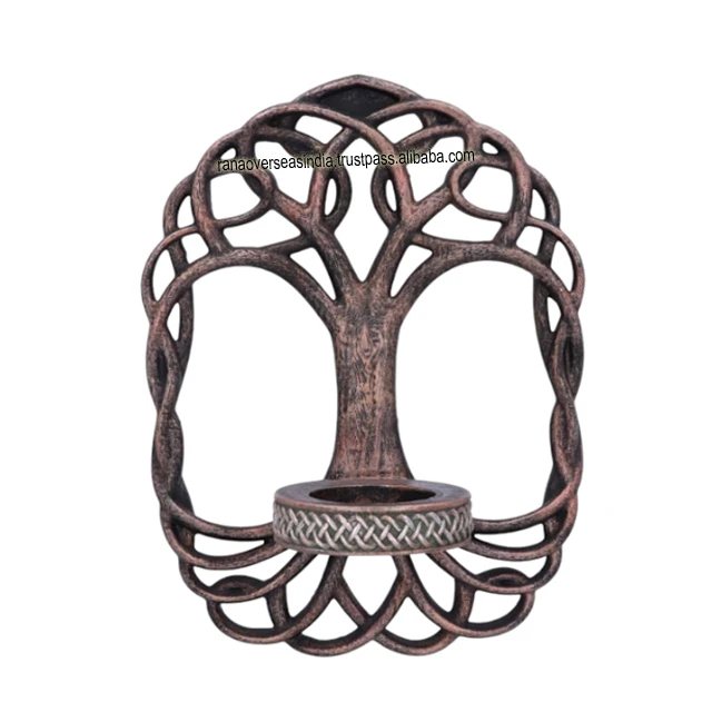 Highest Selling Celtic Tree Of Life Style Wall Hanging Metal Candle Holder for Events Decorations Party Decorations