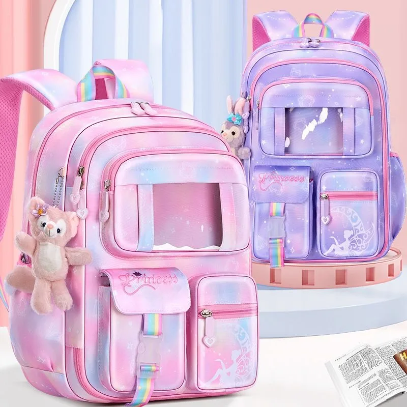 Custom Cartoon Primary Student Teenage Kids Girls Book Set School Bag Backpack