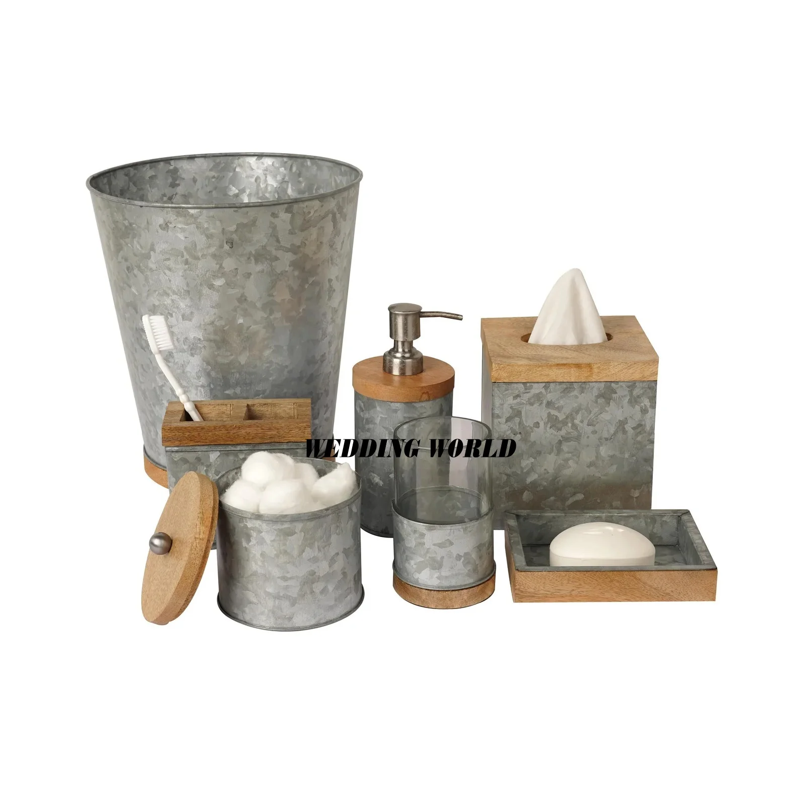 Stainless Steel Flower Design Bathroom Set Shiny Polished Wholesale bathroom Accessories High Quality Luxury Metal Bathroom Set