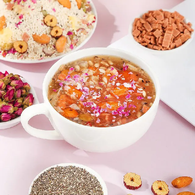 Natural health food factory wholesale customized nutritional breakfast Rose red date tremella lotus root powder